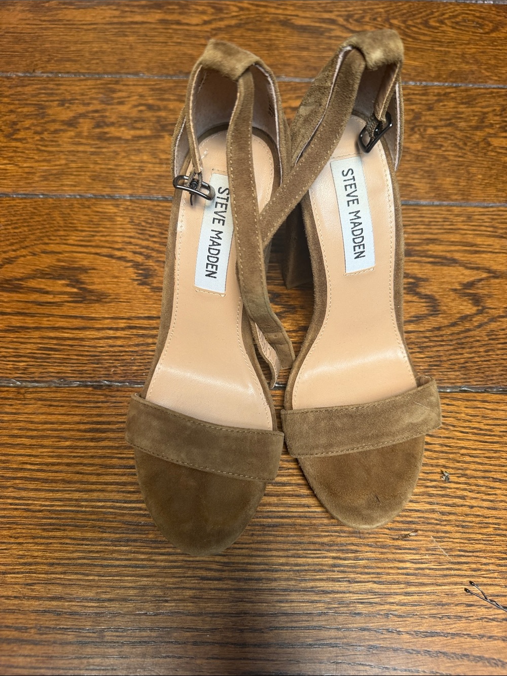 Steve Madden olive green  Suede Block Heel Sandals